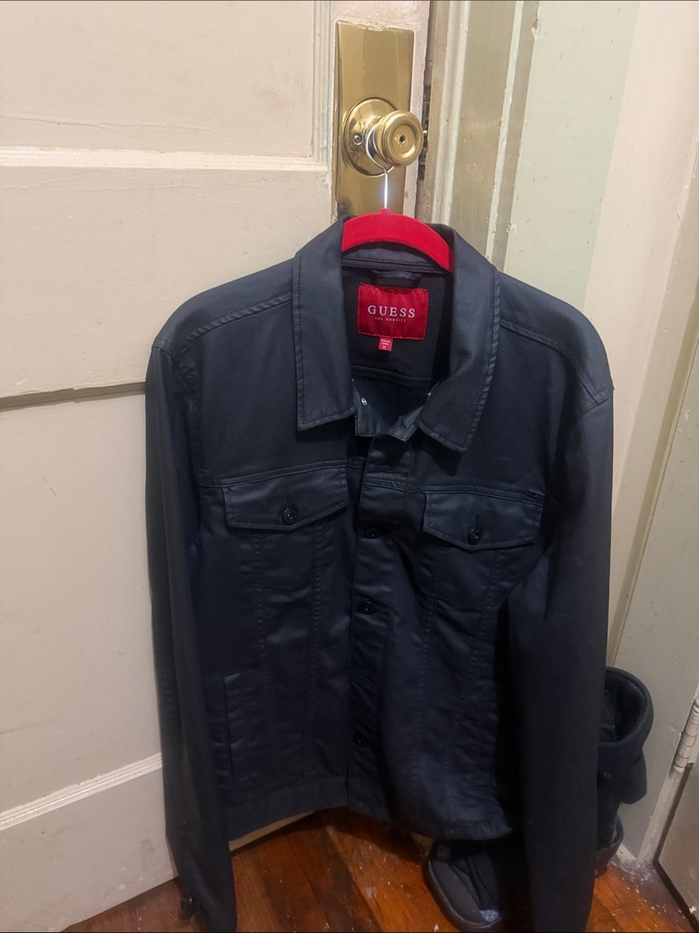GUESS Men's Black Jacket - Classic Button-Front Coat